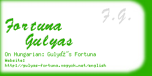 fortuna gulyas business card